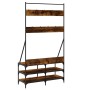 Perchero con zapatero roble ahumado 100x40x184 cm de , Organizadores de vestidores y perchas de barra - Ref: Foro24-837849, P...