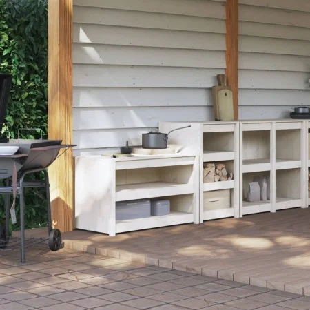 Muebles de cocina de exterior 2 pzas madera maciza pino blanco de , Armarios de cocina - Ref: Foro24-3196131, Precio: 288,32 ...