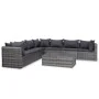Set de sofás de jardín 8 piezas y cojines ratán sintético gris de vidaXL, Conjuntos de jardín - Ref: Foro24-44157, Precio: 76...