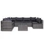 Set de sofás de jardín 8 piezas y cojines ratán sintético gris de vidaXL, Conjuntos de jardín - Ref: Foro24-44157, Precio: 76...