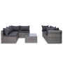 Set de sofás de jardín 8 piezas y cojines ratán sintético gris de vidaXL, Conjuntos de jardín - Ref: Foro24-44157, Precio: 94...