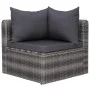 Set de sofás de jardín 8 piezas y cojines ratán sintético gris de vidaXL, Conjuntos de jardín - Ref: Foro24-44157, Precio: 76...