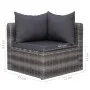 Set de sofás de jardín 8 piezas y cojines ratán sintético gris de vidaXL, Conjuntos de jardín - Ref: Foro24-44157, Precio: 76...