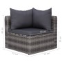 Set de sofás de jardín 8 piezas y cojines ratán sintético gris de vidaXL, Conjuntos de jardín - Ref: Foro24-44157, Precio: 94...