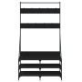 Perchero con zapatero negro 100x40x184 cm de , Organizadores de vestidores y perchas de barra - Ref: Foro24-837847, Precio: 9...