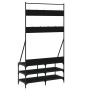 Perchero con zapatero negro 100x40x184 cm de , Organizadores de vestidores y perchas de barra - Ref: Foro24-837847, Precio: 9...