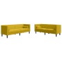 Set de sofás Chesterfield y cojines 2 pzas terciopelo amarillo en Sofás | Comprar online en Foru.es