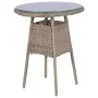 Mesa y sillas de jardín 3 pzas y cojines ratán sintético marrón de vidaXL, Conjuntos de jardín - Ref: Foro24-44149, Precio: 2...