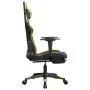 Gaming-Stuhl mit Fußstütze aus schwarzgoldenem Kunstleder von , Gaming-Stühle - Ref: Foro24-3143678, Preis: 126,08 €, Rabatt: %