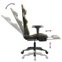 Silla gaming con reposapiés cuero sintético negro dorado de , Sillones para videojuegos - Ref: Foro24-3143678, Precio: 128,03...