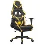 Gaming-Stuhl mit Fußstütze aus schwarzgoldenem Kunstleder von , Gaming-Stühle - Ref: Foro24-3143678, Preis: 126,08 €, Rabatt: %