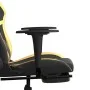 Gaming-Stuhl mit Fußstütze aus schwarzgoldenem Kunstleder von , Gaming-Stühle - Ref: Foro24-3143678, Preis: 126,08 €, Rabatt: %
