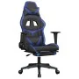 Gaming chair with massage and footrest in black blue synthetic leather by , Gaming chairs - Ref: Foro24-345434, Price: 132,19...