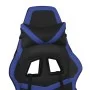 Silla gaming de masaje y reposapiés cuero sintético negro azul de , Sillones para videojuegos - Ref: Foro24-345434, Precio: 1...