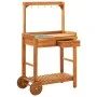 Carrito de cocina exterior madera maciza acacia 92x43,5x141,5cm de vidaXL, Carros de cocina y comedor - Ref: Foro24-43986, Pr...