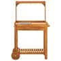 Carrito de cocina exterior madera maciza acacia 92x43,5x141,5cm de vidaXL, Carros de cocina y comedor - Ref: Foro24-43986, Pr...