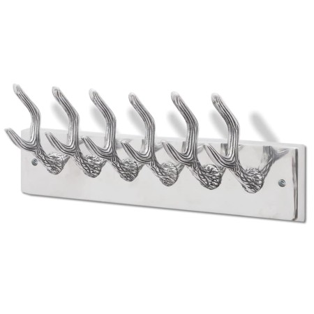 Colgador de aluminio con ganchos para ropa, abrigos (Plateado) de , Percheros para sombreros y abrigos - Ref: Foro24-242339, ...
