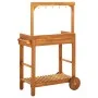 Carrito de cocina exterior madera maciza acacia 92x43,5x141,5cm de vidaXL, Carros de cocina y comedor - Ref: Foro24-43986, Pr...