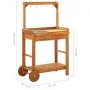 Carrito de cocina exterior madera maciza acacia 92x43,5x141,5cm de vidaXL, Carros de cocina y comedor - Ref: Foro24-43986, Pr...