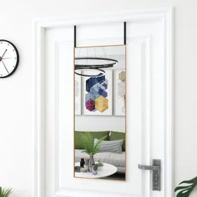 Espejo de puerta cristal y aluminio dorado 40x100 cm de , Espejos - Ref: Foro24-327417, Precio: 49,45 €, Descuento: %