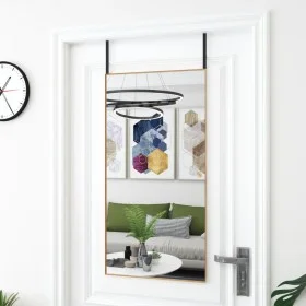 Espejo de puerta cristal y aluminio dorado 50x100 cm de , Espejos - Ref: Foro24-327420, Precio: 56,80 €, Descuento: %