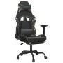 Silla gaming con reposapiés cuero sintético negro camuflaje de , Sillones para videojuegos - Ref: Foro24-3143664, Precio: 121...