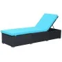 Liege mit schwarzem synthetischem Rattankissen von vidaXL, Liegen - Ref: Foro24-44406, Preis: 158,26 €, Rabatt: %