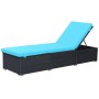 Tumbona con cojín ratán sintético negro de vidaXL, Tumbonas - Ref: Foro24-44406, Precio: 159,99 €, Descuento: %