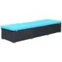 Liege mit schwarzem synthetischem Rattankissen von vidaXL, Liegen - Ref: Foro24-44406, Preis: 158,26 €, Rabatt: %