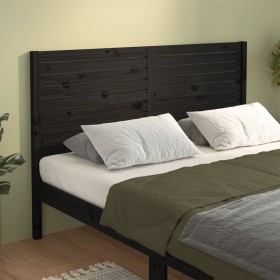 Cabecero de cama madera maciza de pino negro 186x4x100 cm de , Cabeceros y pies de cama - Ref: Foro24-819039, Precio: 91,31 €...