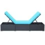 Tumbona con cojín ratán sintético negro de vidaXL, Tumbonas - Ref: Foro24-44406, Precio: 158,26 €, Descuento: %