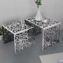 Mesa auxiliar cuadrada aluminio plateada 2 unidades de , Mesas auxiliares - Ref: Foro24-243508, Precio: 229,74 €, Descuento: %