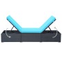 Tumbona con cojín ratán sintético negro de vidaXL, Tumbonas - Ref: Foro24-44406, Precio: 159,99 €, Descuento: %