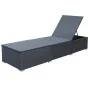Tumbona con cojín ratán sintético negro de vidaXL, Tumbonas - Ref: Foro24-44406, Precio: 158,26 €, Descuento: %