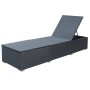 Tumbona con cojín ratán sintético negro de vidaXL, Tumbonas - Ref: Foro24-44406, Precio: 159,99 €, Descuento: %