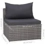 Set de muebles de jardín y cojines 5 pzas. ratán sintético gris de vidaXL, Conjuntos de jardín - Ref: Foro24-44160, Precio: 3...