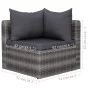 Set de muebles de jardín y cojines 5 pzas. ratán sintético gris de vidaXL, Conjuntos de jardín - Ref: Foro24-44160, Precio: 3...