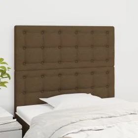 Cabeceros 2 unidades de tela marrón oscuro 90x5x78/88 cm de , Cabeceros y pies de cama - Ref: Foro24-3116751, Precio: 70,57 €...