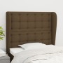 Cabecero con orejas de tela marrón oscuro 93x23x118/128 cm de , Cabeceros y pies de cama - Ref: Foro24-3118375, Precio: 86,22...