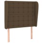 Cabecero con orejas de tela marrón oscuro 93x23x118/128 cm de , Cabeceros y pies de cama - Ref: Foro24-3118375, Precio: 86,22...