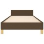 Estructura de cama con cabecero de tela marrón oscuro 90x190 cm de , Camas y somieres - Ref: Foro24-3125344, Precio: 149,50 €...