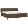 Cama box spring con colchón tela marrón oscuro 180x200 cm de , Camas y somieres - Ref: Foro24-3126584, Precio: 573,04 €, Desc...