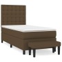 Cama box spring con colchón tela marrón oscuro 90x200 cm de , Camas y somieres - Ref: Foro24-3136888, Precio: 395,82 €, Descu...