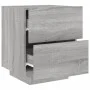 Mesitas de noche luces LED 2 uds madera ingeniería gris Sonoma de , Mesitas de noche - Ref: Foro24-836746, Precio: 109,36 €, ...