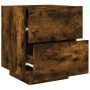 Mesita de noche luces LED 2 uds madera ingeniería roble ahumado de , Mesitas de noche - Ref: Foro24-836744, Precio: 108,98 €,...