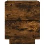 Mesita de noche luces LED 2 uds madera ingeniería roble ahumado de , Mesitas de noche - Ref: Foro24-836744, Precio: 108,98 €,...