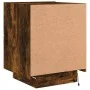 Mesita de noche luces LED 2 uds madera ingeniería roble ahumado de , Mesitas de noche - Ref: Foro24-836744, Precio: 108,98 €,...
