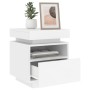 Mesita de noche con luces LED blanco 40x39x48,5 cm de , Mesitas de noche - Ref: Foro24-836784, Precio: 62,39 €, Descuento: %