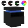 Black nightstand with LED lights 40x39x48.5 cm by , Nightstands - Ref: Foro24-836786, Price: 65,34 €, Discount: %