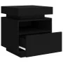 Black nightstand with LED lights 40x39x48.5 cm by , Nightstands - Ref: Foro24-836786, Price: 65,34 €, Discount: %